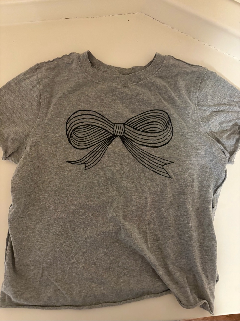 Maeve Heather Gray Graphic Tee with Black Print